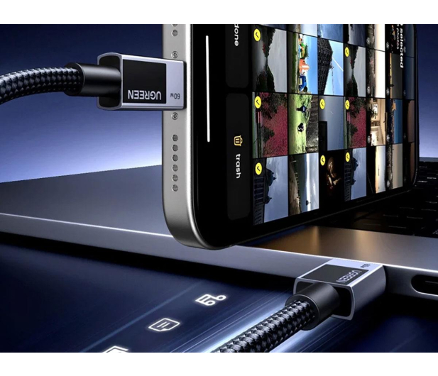UGREEN Kabel USB-C do USB-C L524 60W PD 3m szary - 1489158 - zdjęcie 3
